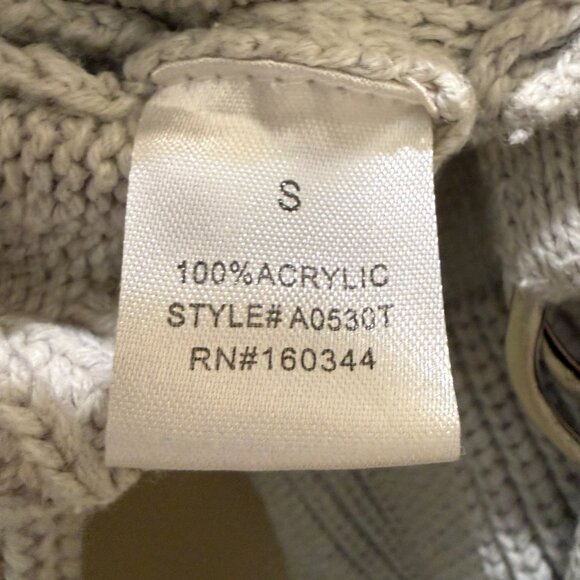 Beige Botany Light Gray Open-Back Balloon Sleeve Sweater Size S - Picture 6 of 6